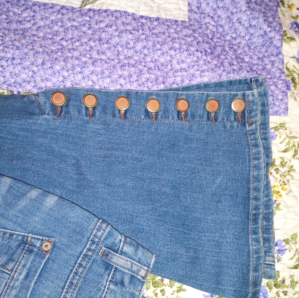 Free People Retro Boho Jeans Pants Wide Leg Flare 27 Hippie Stretch